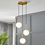 Suspension Addy 3 lumières - doré et verre opalin