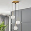 Lampe suspendue à 3 lumières Addy noir avec verre blanc laiteux