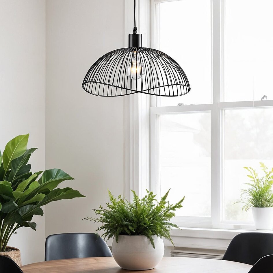 Lampe suspendue minimaliste en métal noir - Ravi