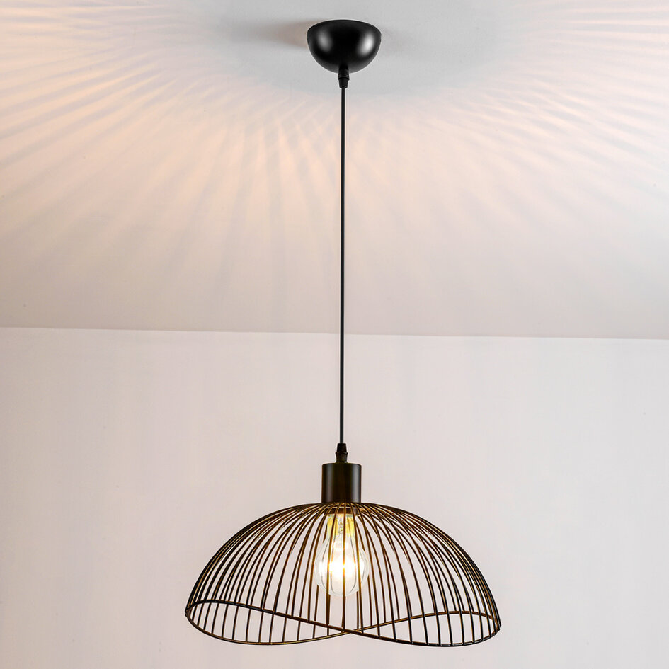 Lampe suspendue minimaliste en métal noir - Ravi