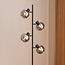 Lampadaire noir avec verre gris fumé à effet miroir, 4 lumières - Jesse
