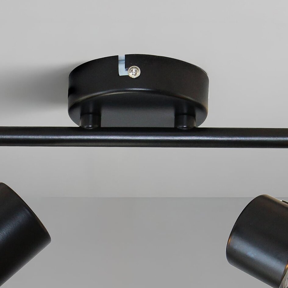 Plafonnier moderne noir avec verre fumé à effet miroir, 2 lumières - Jenthe