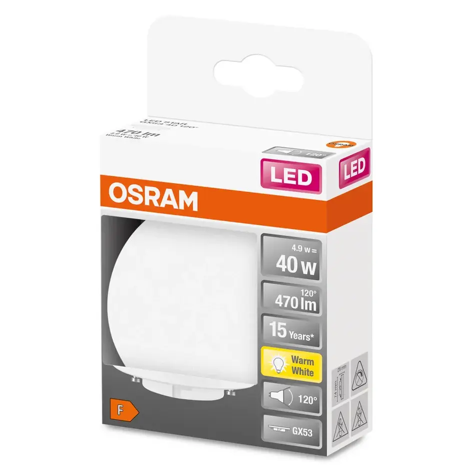 GX53 Ampoule LED Osram 4,9W, 2700K - 120°