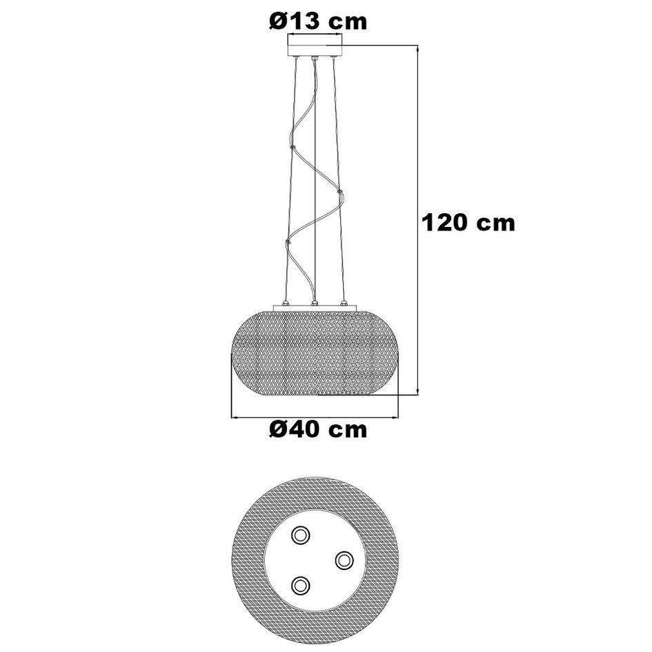 Lampe suspendue en bambou, 3 lumières - Cerise