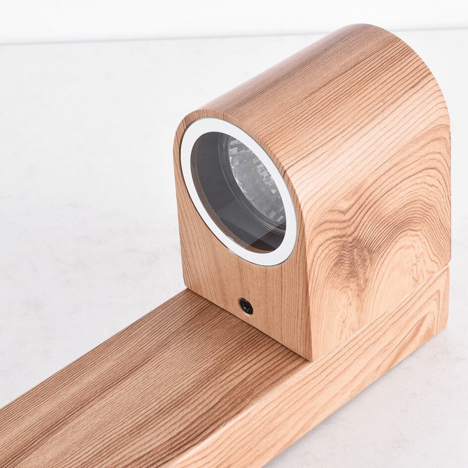 Lampadaire d'extérieur industriel aspect bois, 50 cm - Simone