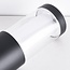 Lampe d'extérieur sur pied Leandre noire à abat-jour blanc laiteux - 76 cm
