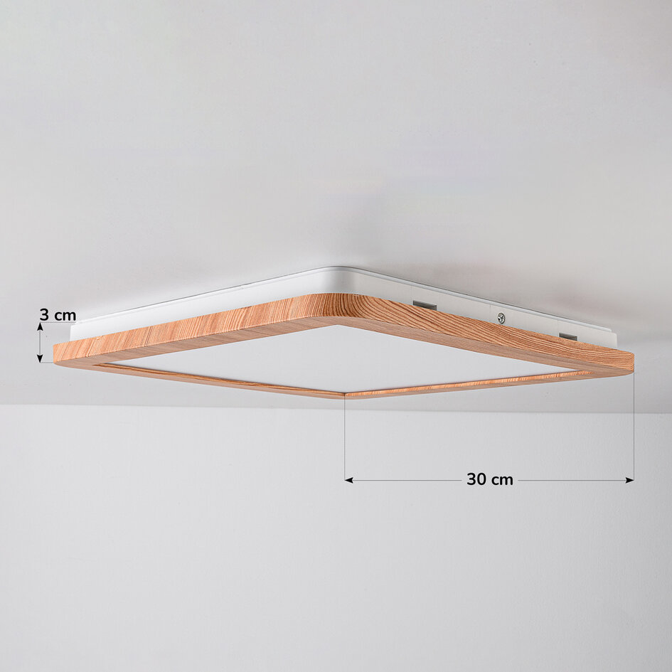 Plafonnier aspect bois à 3 niveaux de gradation - Emilie