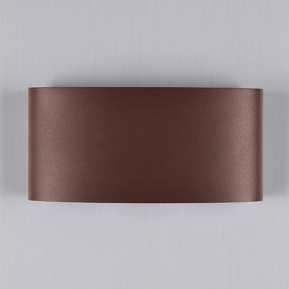 Applique murale extérieure robuste Sena - brun rouille avec LED intégrée