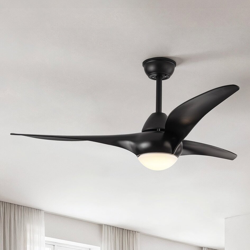 Ventilateur de plafond noir avec LED et lumière réglable - Wieke
