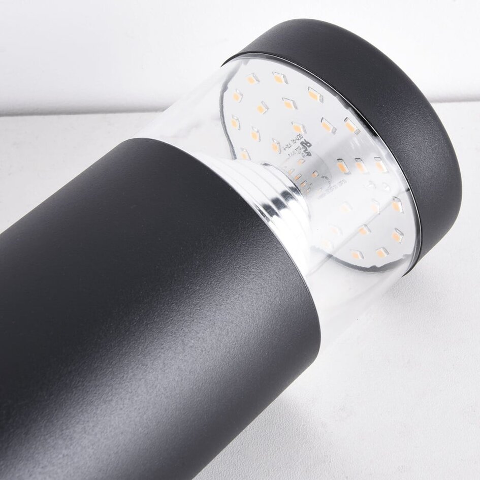 Lampe d'extérieur sur pied Tadeo noire à piquet, LED intégrée