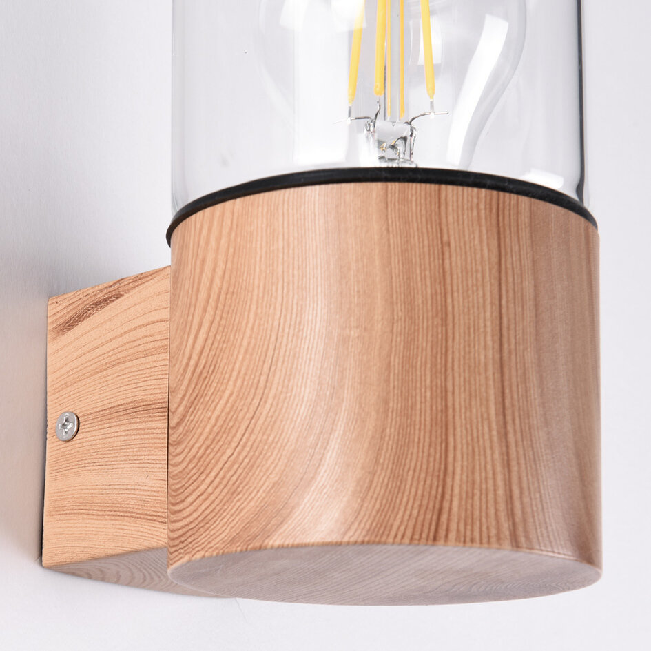 Lampe d'extérieur moderne Juliano en aspect bois