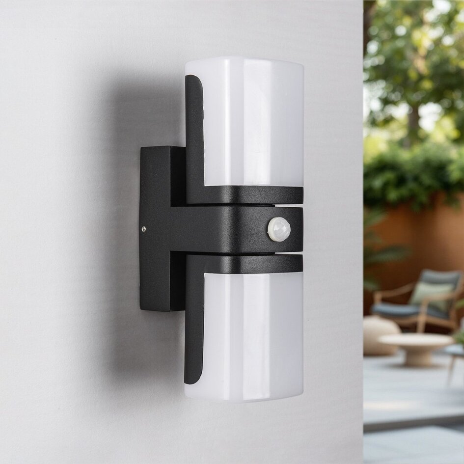 Applique murale réglable Bobby avec détecteur - noir