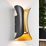 Applique murale extérieure Else avec LED intégrée - noire et dorée