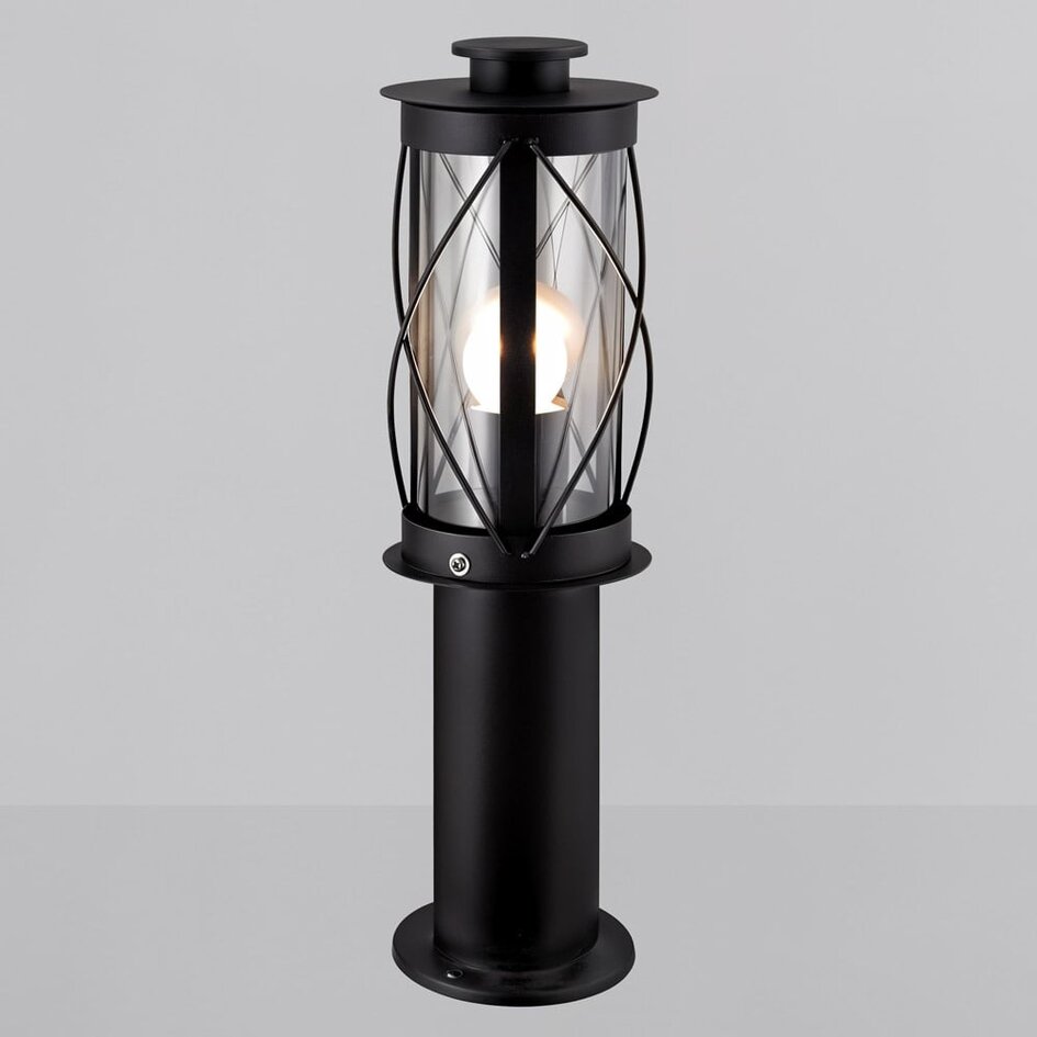 Lampe d'extérieur sur pied Lucia en acier inoxydable noir - 40 cm