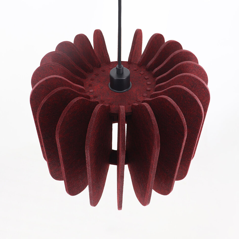 Suspension Benthe en feutre PET - rouge foncé