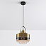 Suspension Laure - verre ambré, globe Art déco large