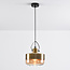 Suspension Laure - verre ambré, globe Art déco large