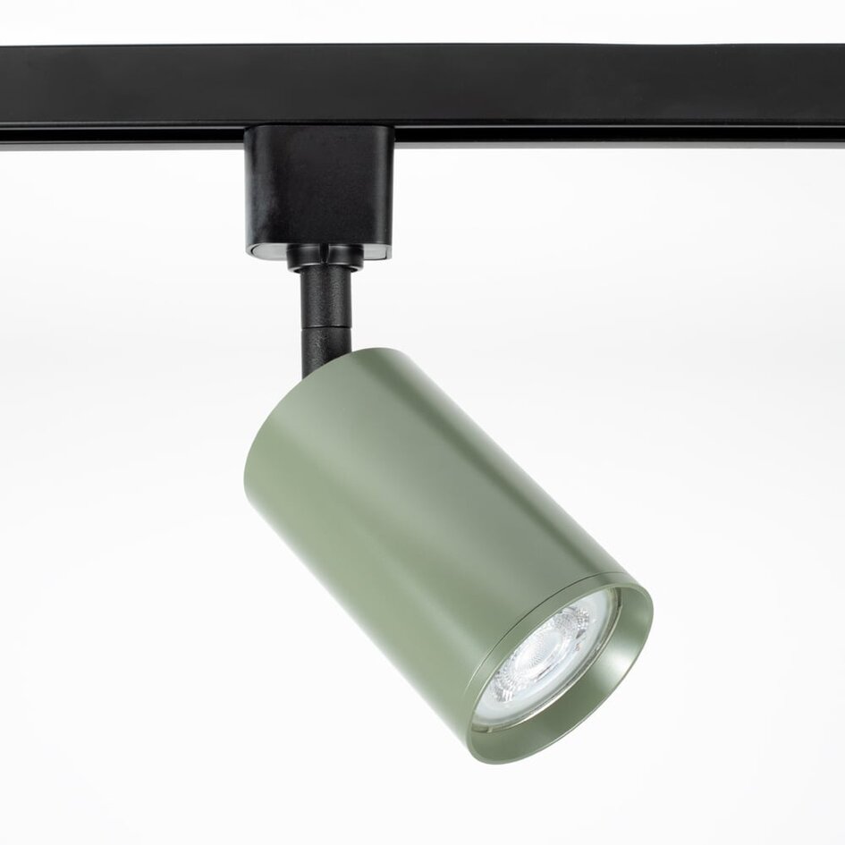 Spot sur rail monophasé Romain, vert gris
