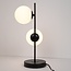 Lampe de table 2 lumières avec verre blanc laiteux et cadre noir - Ethan