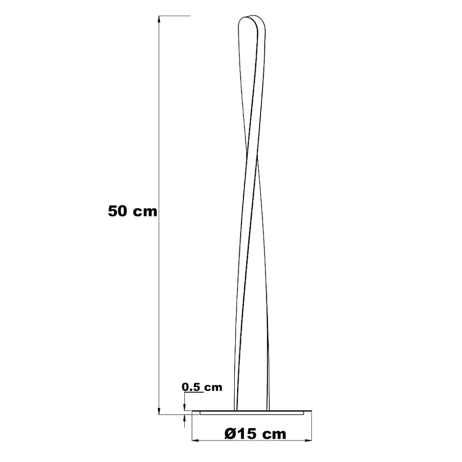 Lampe à poser design torsadée Rizar - nickel satiné