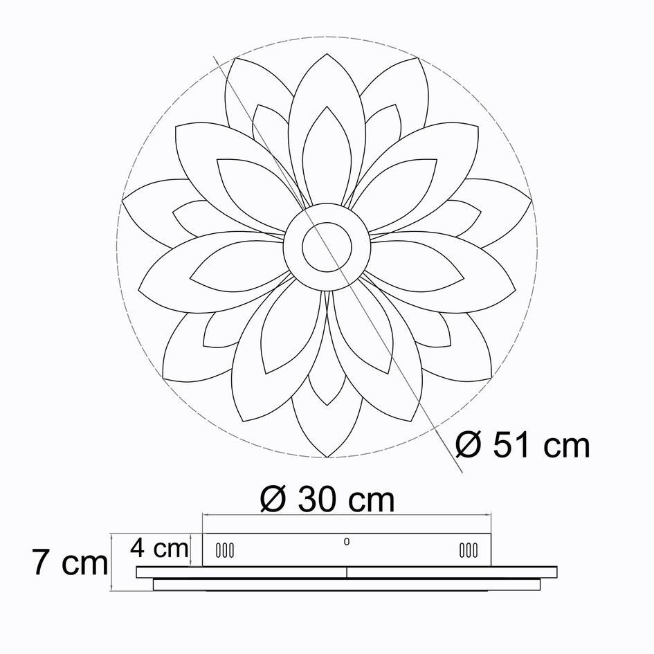 Plafonnier Acis - design floral à température de couleur réglable