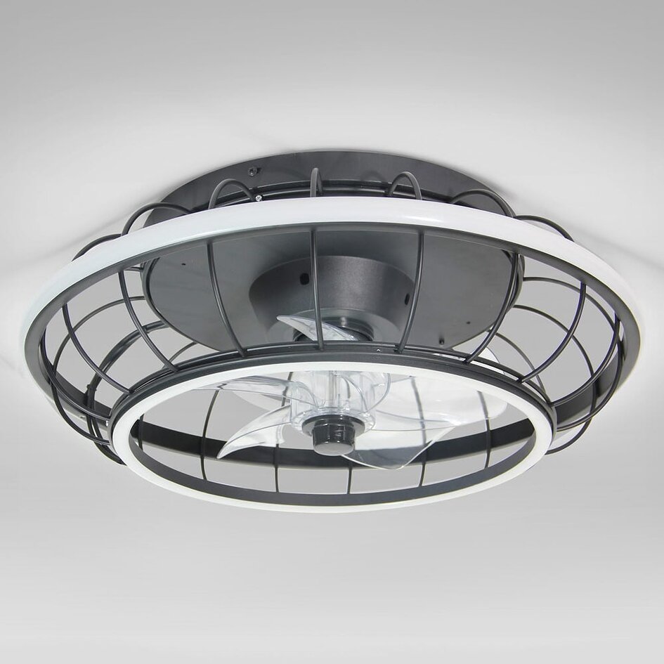 Ventilateur de plafond noir Lilu avec LED intégrées