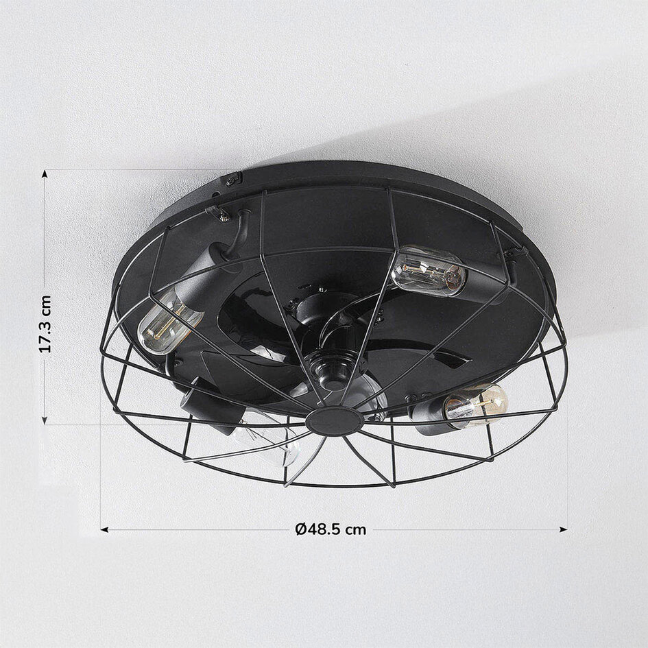 Ventilateur de plafond industriel noir - Fistik