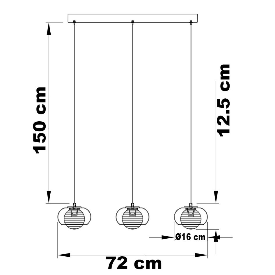 Suspension avec verre fumé et LED à 3 niveaux de gradation - Vive