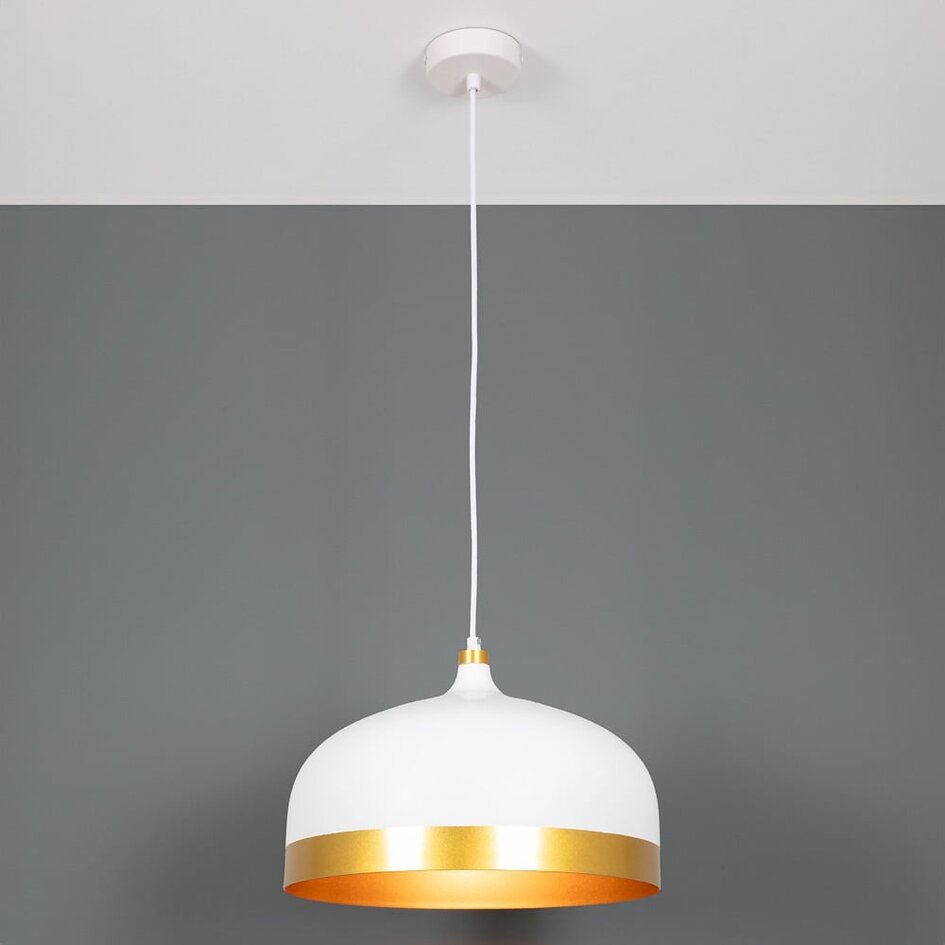 Lampe suspendue industrielle avec détails dorés - Zelta