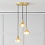 Lampe suspendue or avec verre ambré, 3 lumières - Marrom
