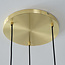 Lampe suspendue or avec verre ambré, 3 lumières - Marrom