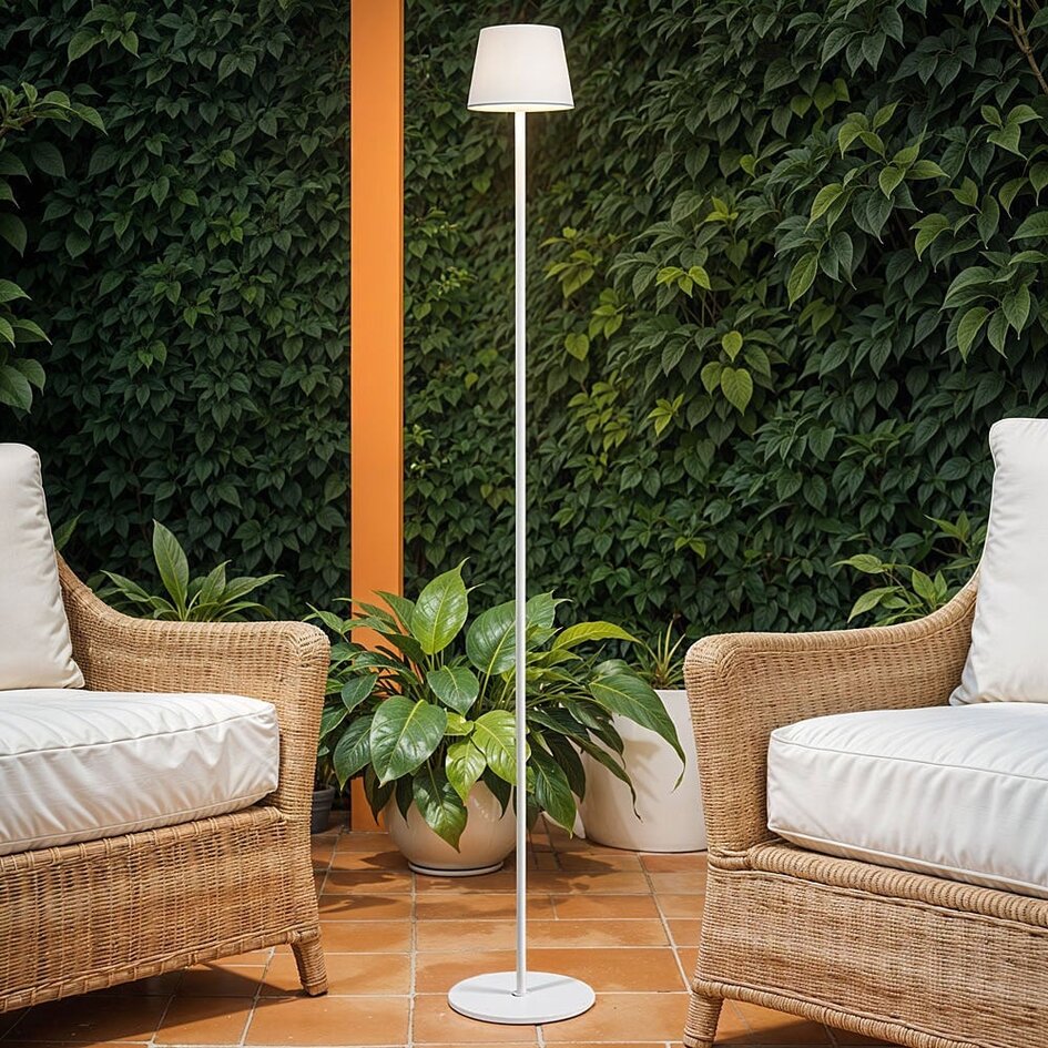 Lampadaire minimaliste blanc Jytte - dimmable