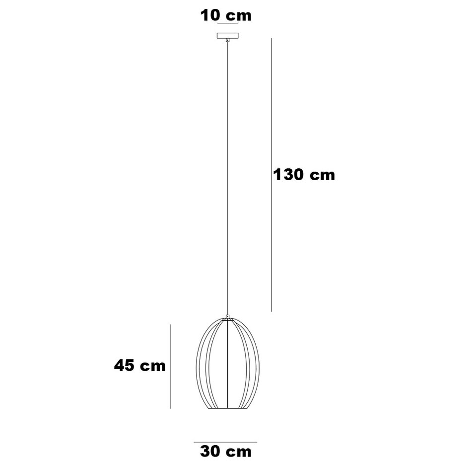 Lampe suspendue à 1 lumière Oval - noir