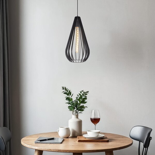 Lampe suspendue à 1 lumière Gabbia - noir