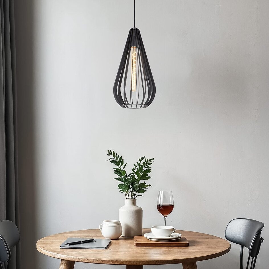 Lampe suspendue à 1 lumière Gabbia - noir