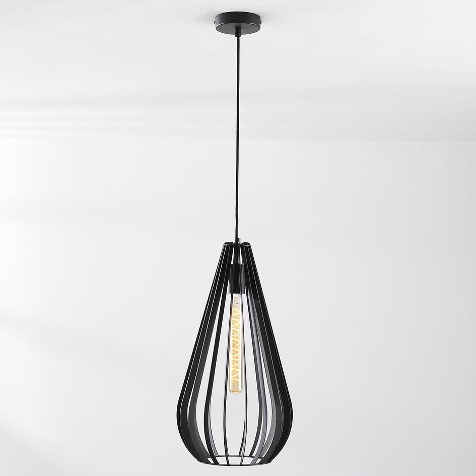 Lampe suspendue à 1 lumière Gabbia - noir