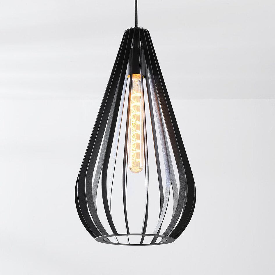 Lampe suspendue à 1 lumière Gabbia - noir