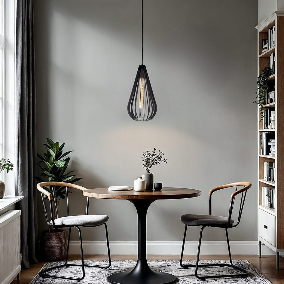 Lampe suspendue à 1 lumière Gabbia - noir