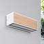 Applique murale solaire Garcia - blanche et bois clair