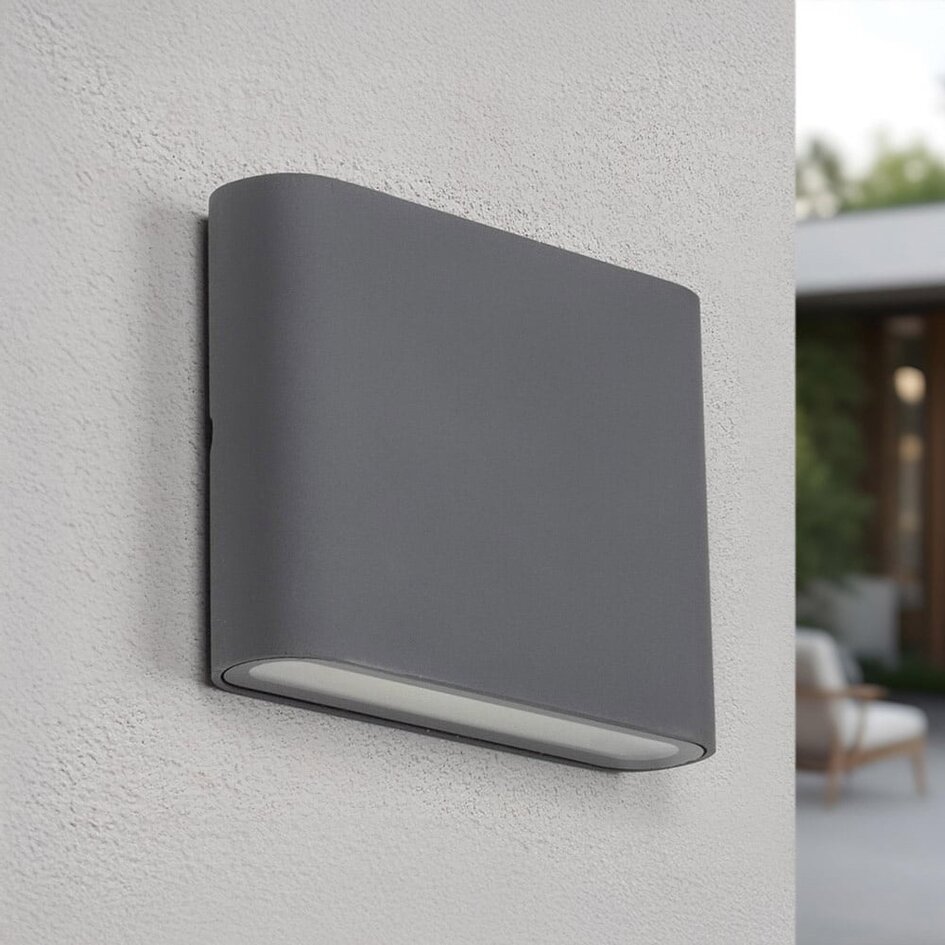 Applique plate en verre gris foncé - 6 ou 12W