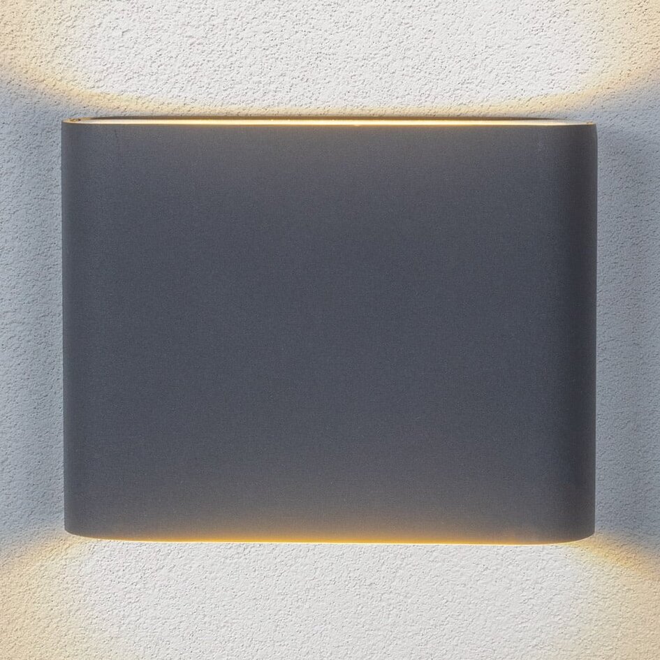 Applique murale extérieure plate et verre - anthracite 6 ou 12W
