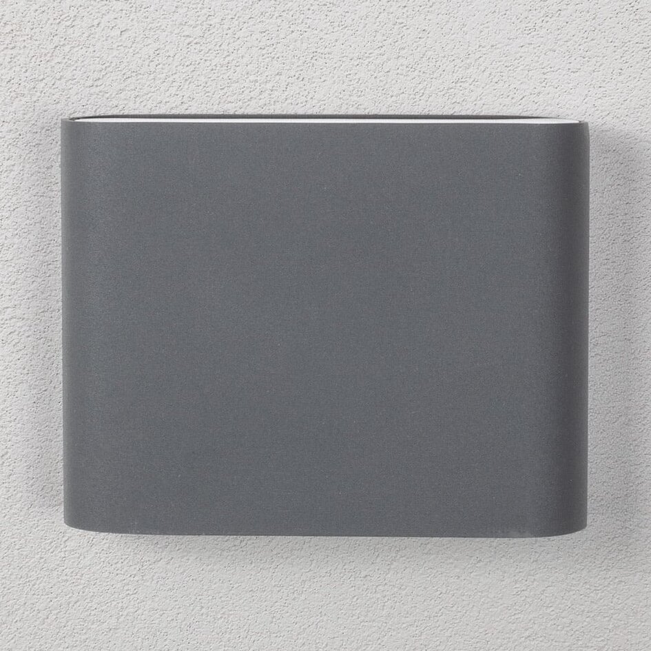 Applique murale extérieure plate et verre - anthracite 6 ou 12W
