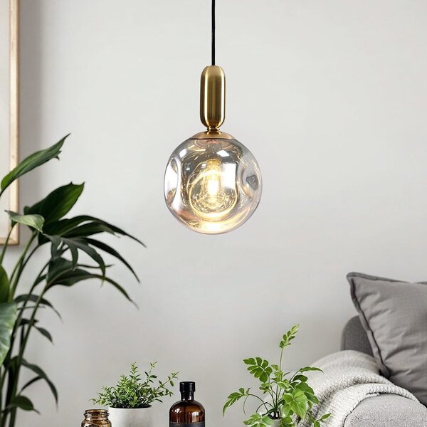 Suspension Lewis 1 lumière - verre ondulé