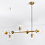Suspension design cadre d'or et verre transparent - Hepta