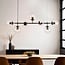Suspension Hepta 7 lumières en verre transparent - noir