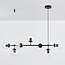 Suspension Hepta 7 lumières en verre transparent - noir