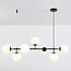Suspension Hepta 7 lumières en verre opalin - noir