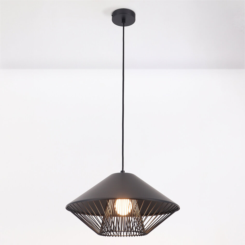 Lampe à suspension moderne Aiva - noire