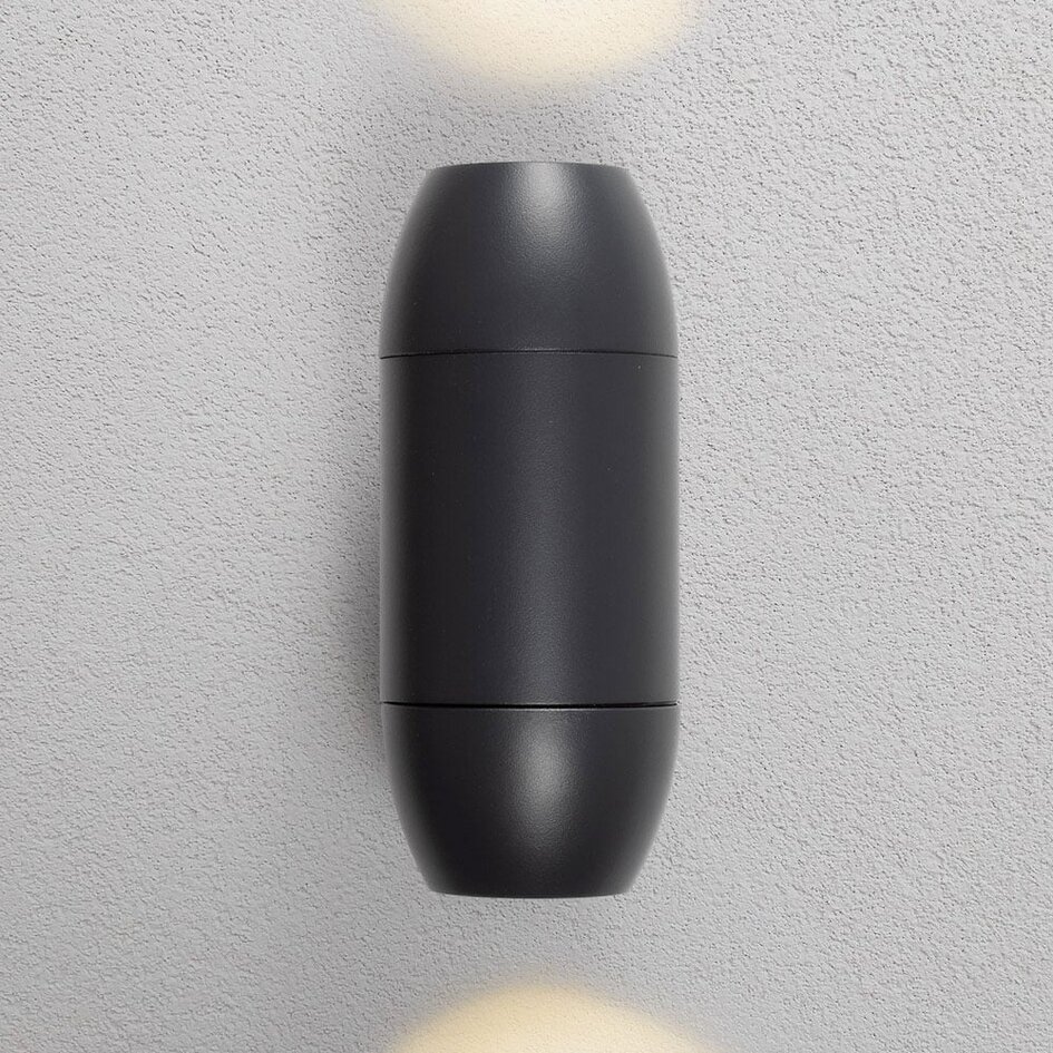 Applique murale extérieure ovale 2 lumières - noire
