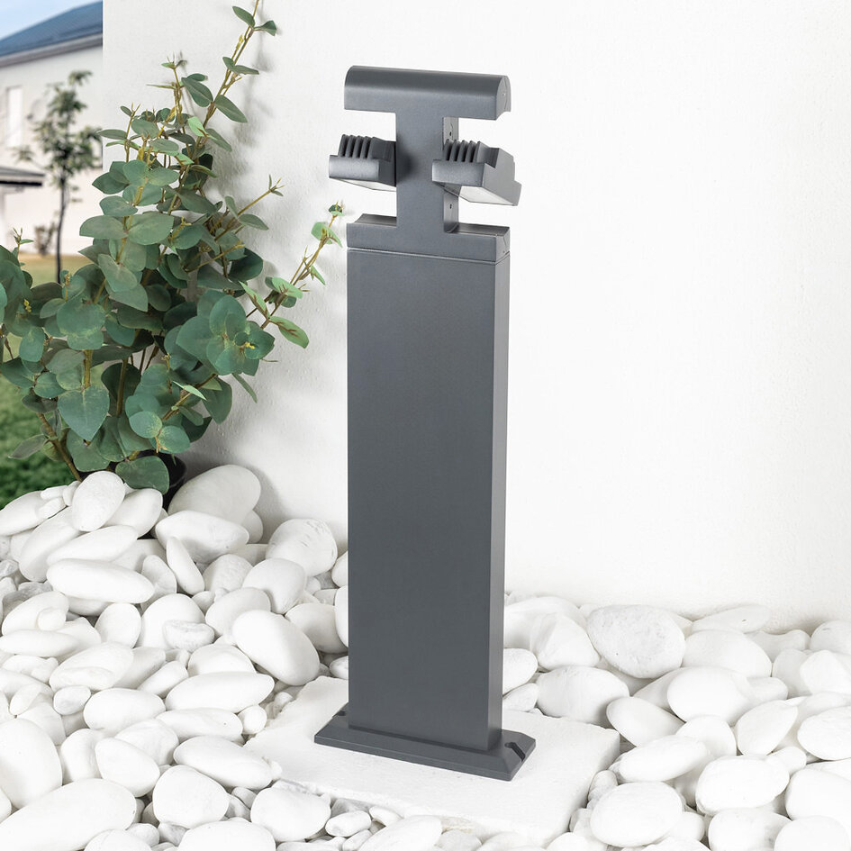 Lampe d'extérieur sur pied avec spots inclinables - Jente